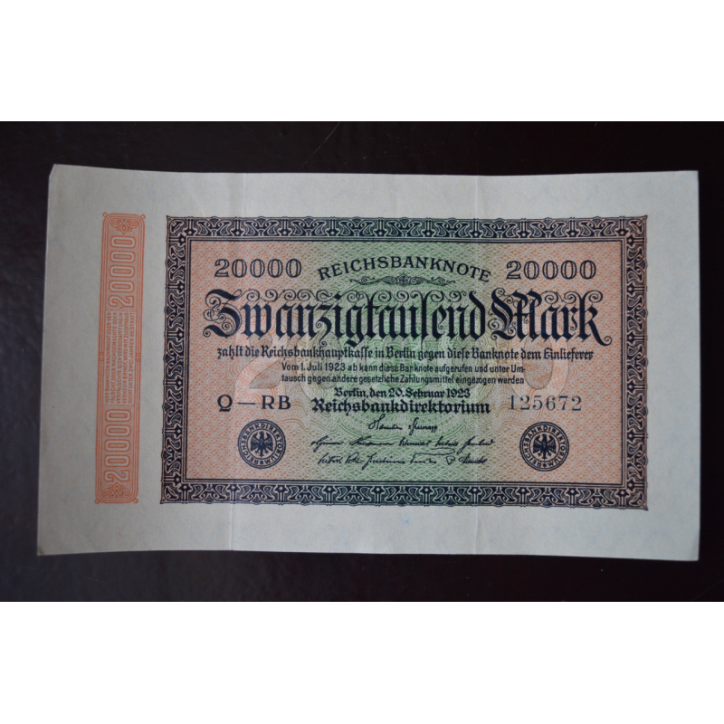 Німеччина 20000 марок 1923 рік Стан(Р-2) 5 Німеччина 20000 марок 1923 рік Стан(Р-2) 5