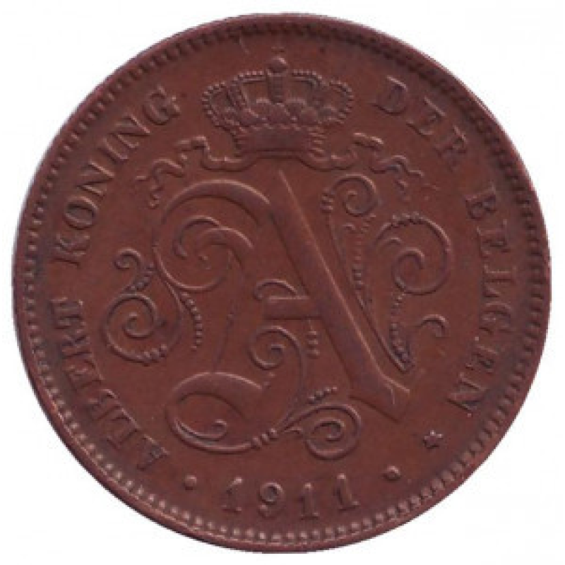 Монета 2 сантима. 1911 рік, Бельгія. (Der Belgen) Монета 2 сантима. 1911 рік, Бельгія. (Der Belgen)