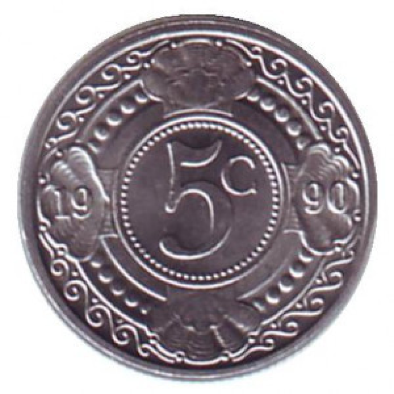 Квітка апельсинового дерева. Монета 5 центів, 1989-2012 рік, Нідерландські Антильські острови. Квітка апельсинового дерева. Монета 5 центів, 1989-2012 рік, Нідерландські Антильські острови.