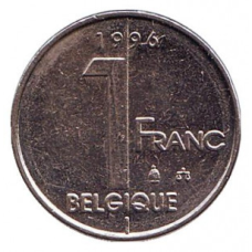 1 франк. 1996 рік, Бельгія (Belgique).