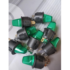 Перемикач KCD1-101N-7, ON-OFF, (4pin) 12V, кзеленый