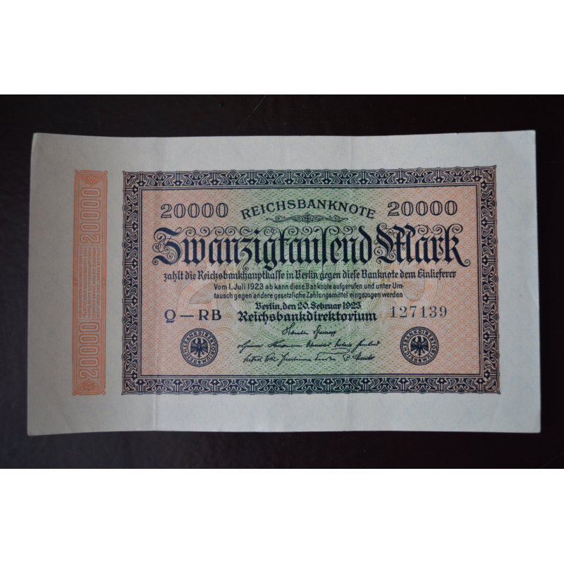 Німеччина 20000 марок 1923 рік Стан(Р-2) 3 Німеччина 20000 марок 1923 рік Стан(Р-2) 3