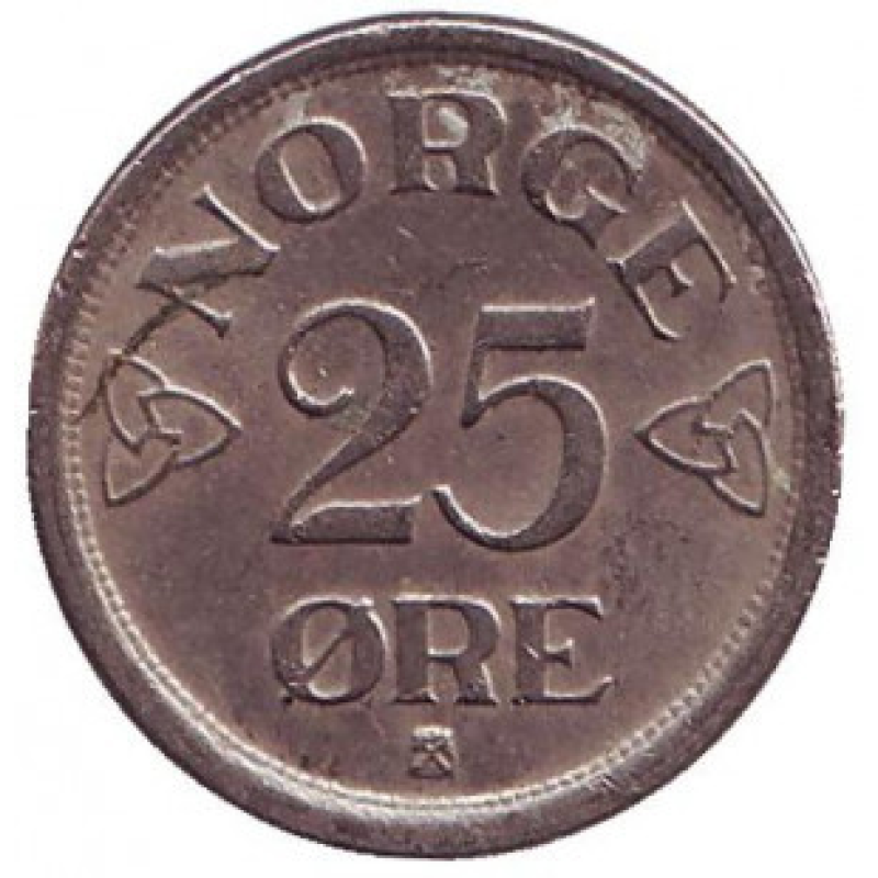 Монета 25 ері. 1952,57 рік, Норвегія.(БД) Монета 25 ері. 1952,57 рік, Норвегія.(БД)