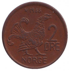 Курка. Монета 2 ері. 1961,66,67 рік, Норвегія. (БД)