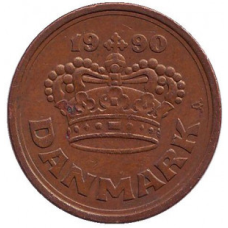 Монета 50 ере. 1990,94 рік, Данія. (В)
