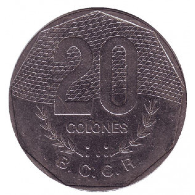 Монета 20 колонів. 1983 рік, Коста-Ріка. (БС)