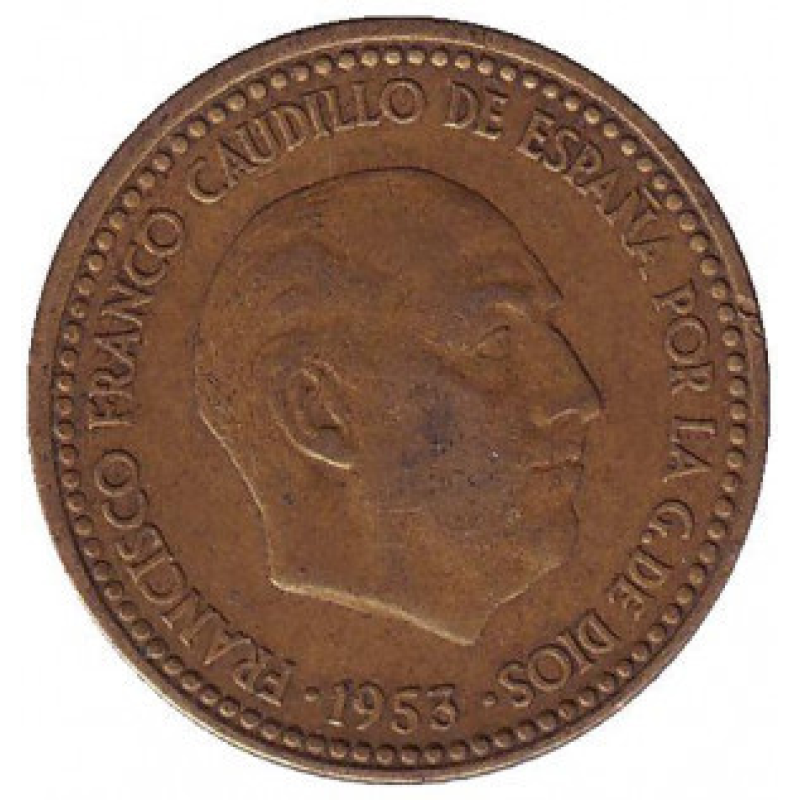 Монета 1 песета. 1939-75 рік, Іспанія.. (Р) Монета 1 песета. 1939-75 рік, Іспанія.. (Р)