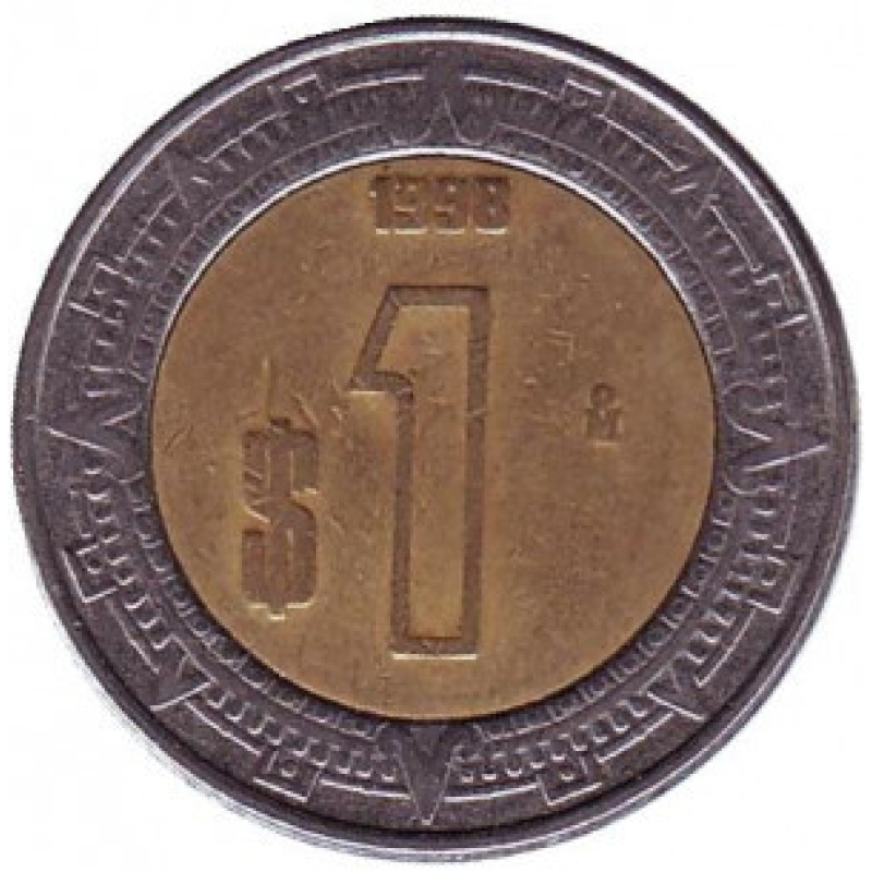Монета 1 песо. 1996-2011 рік, Мексика. (БД)