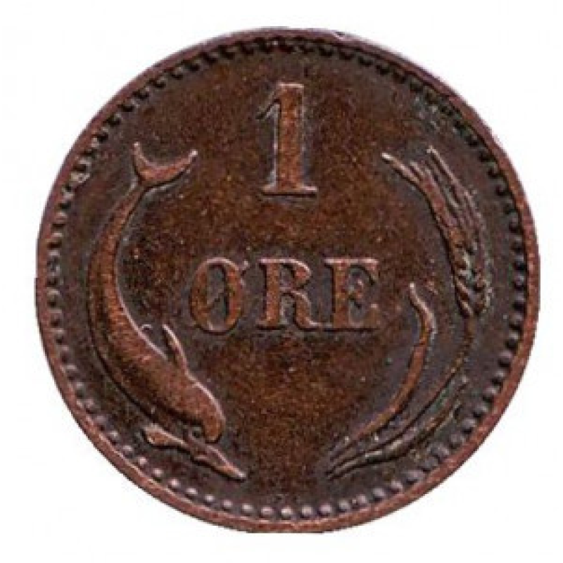Монета 1 ері. 1904 рік, Данія. Монета 1 ері. 1904 рік, Данія.