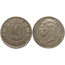 Монета 10 ері, 1907 Данія. Срібло
