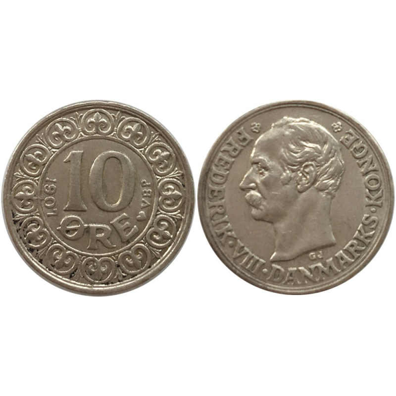 Монета 10 ері, 1907 Данія. Срібло Монета 10 ері, 1907 Данія. Срібло