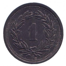 Монета 1 раппен. 1942 рік, Швейцарія.