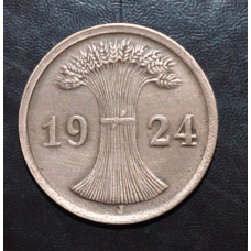 Німеччина 2 пфенинга 1924 рік J (АП)