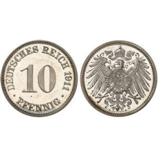 10 пфеннігів 1911 A - Німеччина