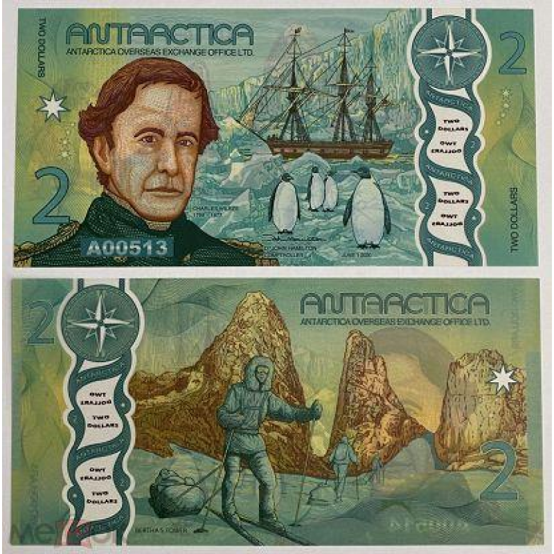Antarctica Антарктика - 2 Dollars 2020 UNC Antarctica Антарктика - 2 Dollars 2020 UNC