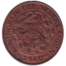 Монета 1 цент. 1940 рік, Нідерланди.
