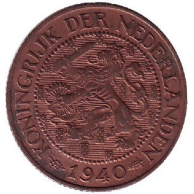 Монета 1 цент. 1940 рік, Нідерланди. Монета 1 цент. 1940 рік, Нідерланди.