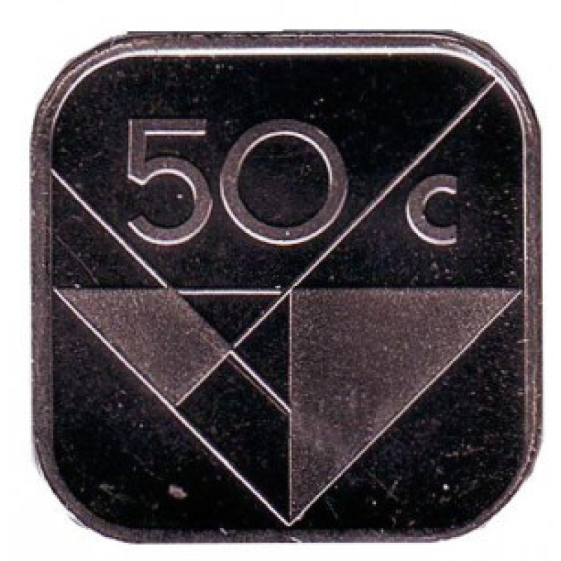 Монета у 50 центів. 1988,89,91 рік, Аруба. (у холдере) Монета у 50 центів. 1988,89,91 рік, Аруба. (у холдере)