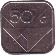 Монета у 50 центів, 2001,03 рік, Аруба. (у холдере)