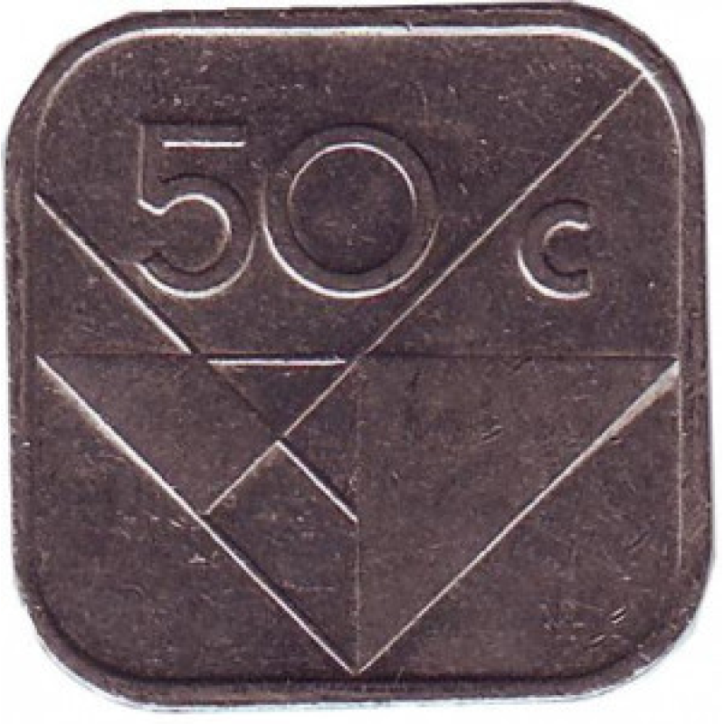 Монета у 50 центів, 2001,03 рік, Аруба. (у холдере)