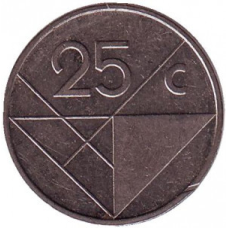 Монета 25 центів. 1987,88,90,92 рік, Аруба. (у холдере)