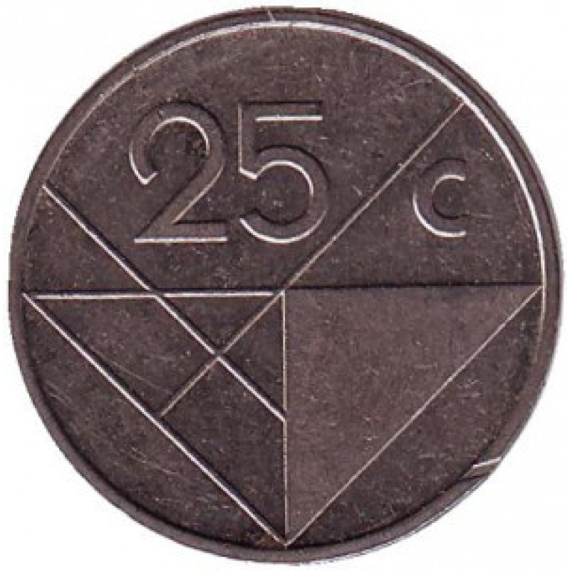 Монета 25 центів. 1987,88,90,92 рік, Аруба. (у холдере)