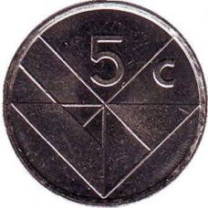 Монета 5 центів. 2003,05,08 рік, Аруба.(у холдере)