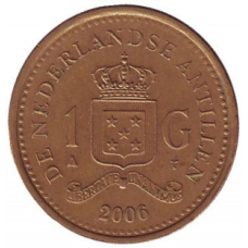 Монета 1 гульден. 2004,05,06,08,09 рік, Нідерландські Антильські острови. (у холдере)