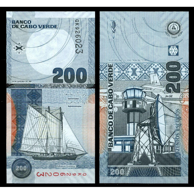 Cape Verde Кабо Верде - 200 Escudos 2005 UNC P. 68 Cape Verde Кабо Верде - 200 Escudos 2005 UNC P. 68