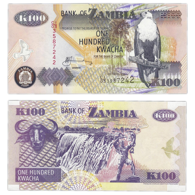 Zambia Замбія - 100 Kwa 2006 Pick 38f UNC Zambia Замбія - 100 Kwa 2006 Pick 38f UNC