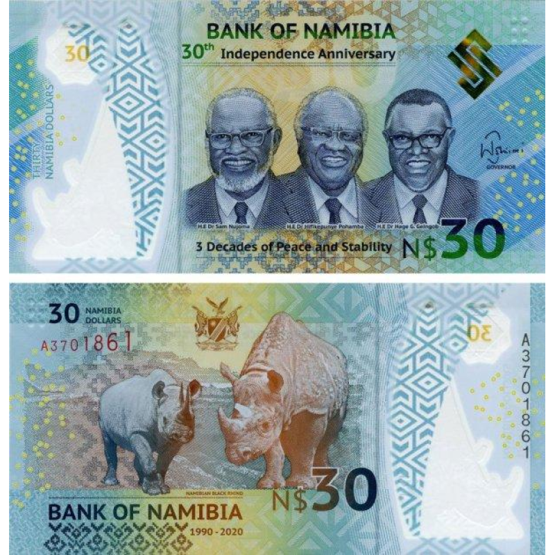 Namibia Намибия -  30 Dollars 2020 UNC Polymer comm.