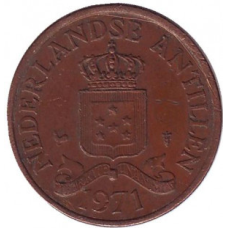 Монета 2,5 цента. 1971 рік, Нідерландські Антильські острови.