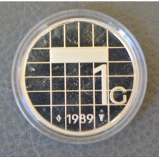 Монета 1 гульден. 1989 рік, Нідерланди. (капсула) ПРУФ