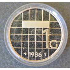 Монета 1 гульден. 1986 рік, Нідерланди. (капсула) ПРУФ
