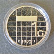 Монета 1 гульден. 1992 рік, Нідерланди. (капсула) ПРУФ