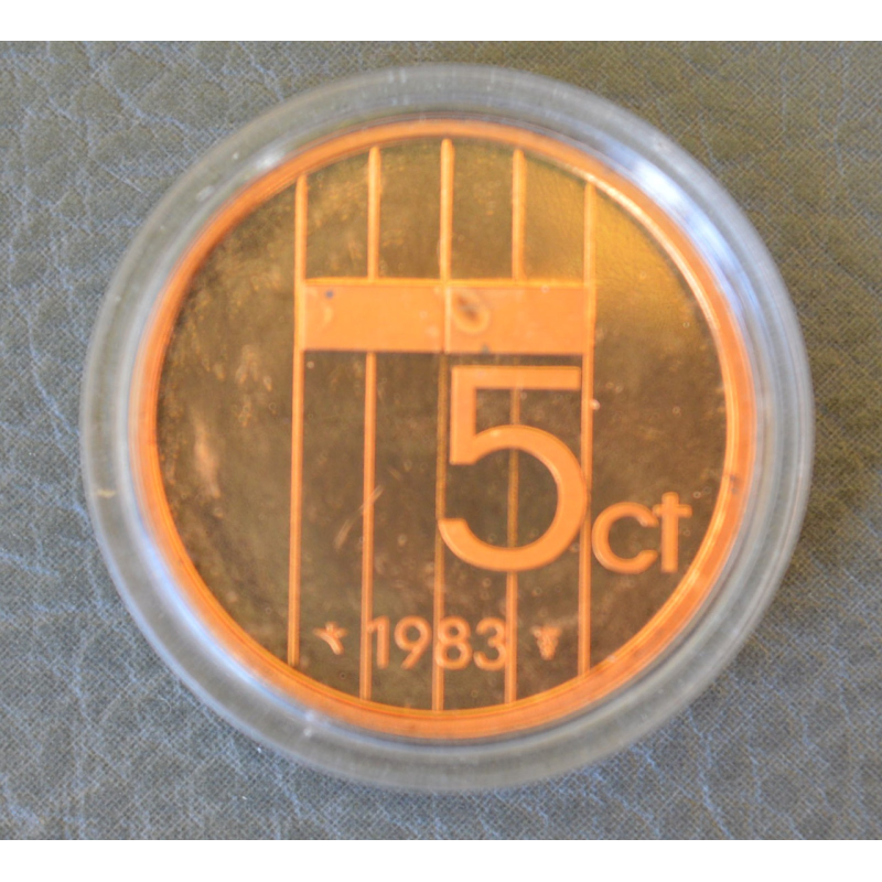 Монета 5 центів. 1983 рік, Нідерланди. (капсула) ПРУФ Монета 5 центів. 1983 рік, Нідерланди. (капсула) ПРУФ