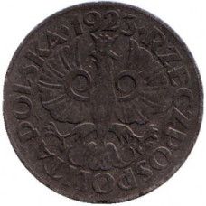 Монета 10 грошів. 1923 рік, Польща. (цинк) (В)