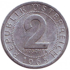 Монета 2 гроша. 1950,65 рік, Австрія. (Г)