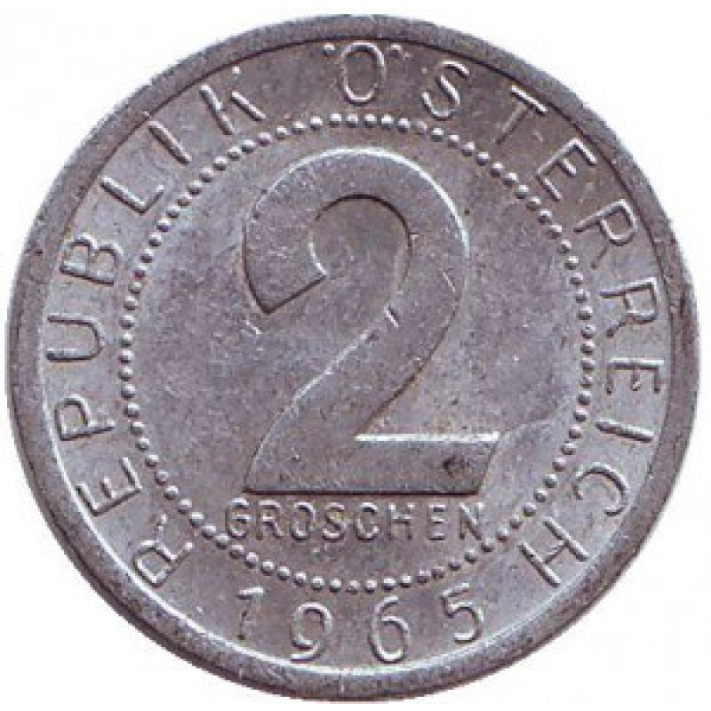Монета 2 гроша. 1950,65 рік, Австрія. (Г) Монета 2 гроша. 1950,65 рік, Австрія. (Г)