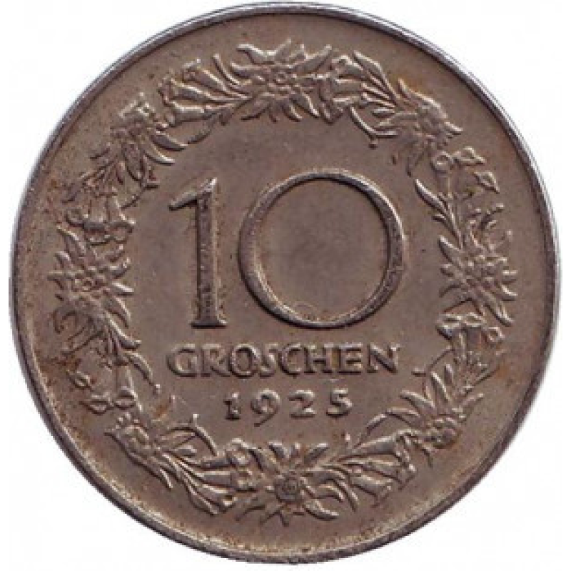 Жінка з Тіролю. Монета 10 грошів. 1925 рік, Австрія.(Г) Жінка з Тіролю. Монета 10 грошів. 1925 рік, Австрія.(Г)