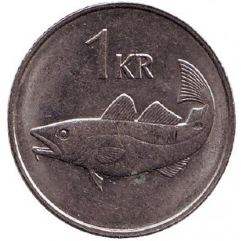 Тріска. Монета 1 крона. 1981,84 рік, Ісландія. (АЛ) Тріска. Монета 1 крона. 1981,84 рік, Ісландія. (АЛ)