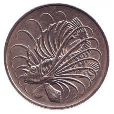 Риба-лев. Монета у 50 центів. 1974 рік, Сінгапур.(БК)