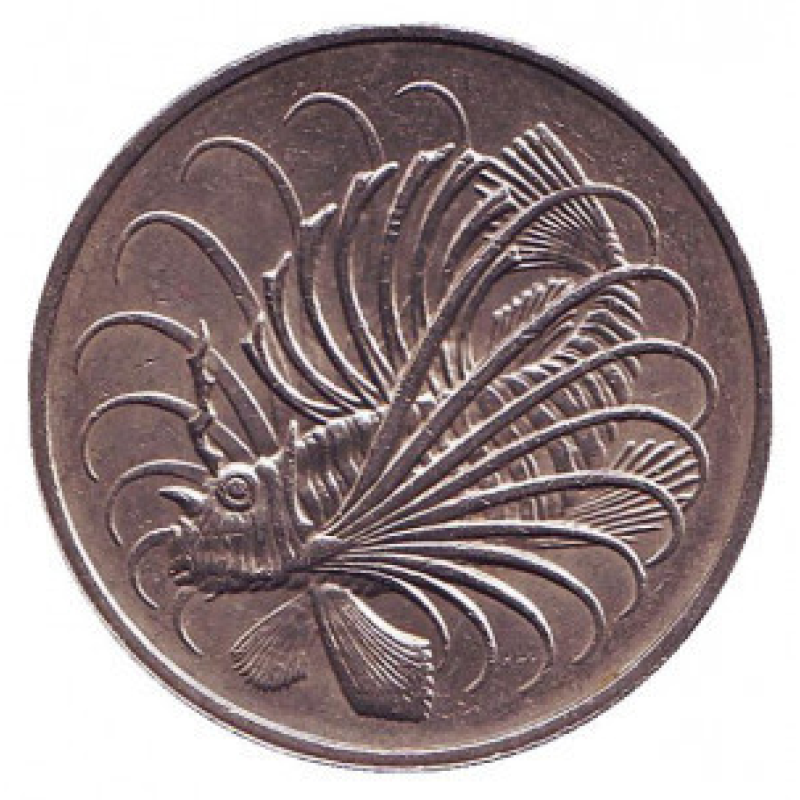 Риба-лев. Монета у 50 центів. 1974 рік, Сінгапур.(БК) Риба-лев. Монета у 50 центів. 1974 рік, Сінгапур.(БК)