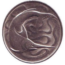 Риба-меч. Монета 20 центів. 1972,73,79 рік. Сінгапур..(БК)