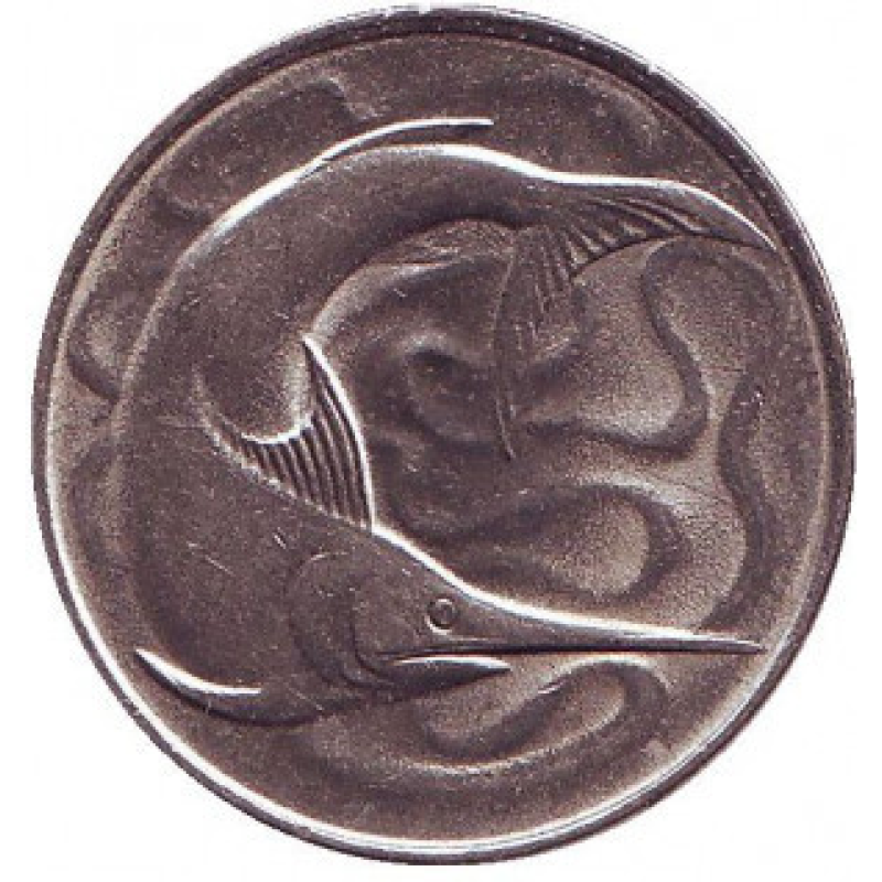 Риба-меч. Монета 20 центів. 1972,73,79 рік. Сінгапур..(БК) Риба-меч. Монета 20 центів. 1972,73,79 рік. Сінгапур..(БК)
