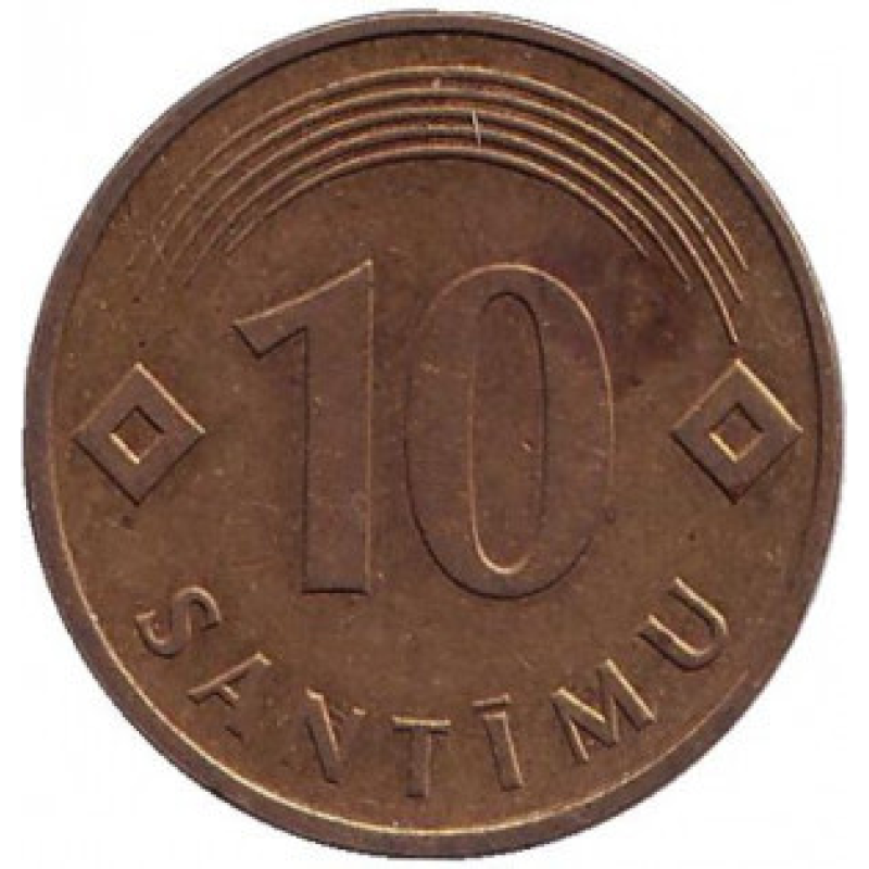 Монета 10 сантимів. 1992 рік, Латвія.(АТ) Монета 10 сантимів. 1992 рік, Латвія.(АТ)