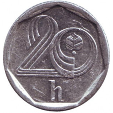 Монета 20 гелерів. 1993,96 рік, Чехія. (АС)