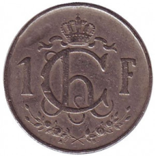 Монета 1 франк. 1953 рік, Люксембург. (АЗ)