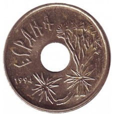 Канарські острови. Монета 25 песет. 1994 рік, Іспанія. (Г)