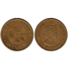 Монета 1 цент. 1955,56,58 рік, Гонконг. (БР)